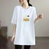 Camiseta de Manga Corta de Comercio Exterior, Talla Grande Holgada para Mujer de Verano, Nuevo Estilo 2026, de Longitud Media, Versátil, Casual, Top que Favorece la Figura, Estilo Ins