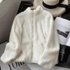Gabinete Estilo Japonés 199! Nuevo Básico Otoño e Invierno 2023 Chaqueta Corta Holgada con Textura Acolchada de Cuello Alto Gruesa para Mujer