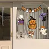 Pegatinas Personalizadas de Halloween para Comercio Exterior, Calcomanías Coloridas de Calaveras, Pegatinas Electrostáticas para Vidrio, Decoraciones para Ventanas, Directo del Fabricante