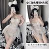 Marca Sanshengyin Lencería Sexy Encaje Sexy Transparente Lazo Sin Quitarse Conjunto de Camisón con Portamedias 9151