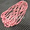 Flor de durazno Jade cuentas redondas collar de jade cuarzo rosa roca Cadena Torre de Jade collar para clavícula de mujer cadena de cuentas de jade mayoreo