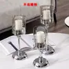 Portavelas Nórdico Portavelas Adorno Luz de Lujo Cubierta de Vidrio Accesorios para Cena a la Luz de Velas Decoración de Mesa Romántica Retro Hogar