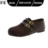Zapatos Mary Jane de punta redonda estilo Birkenstock cubiertos de piel, con una suela suave para mayor comodidad y facilidad de uso, diseño sin cordones y estilo mocasín para mujer