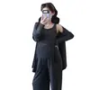 Conjunto de Maternidad Estilo Casual XMF 2026 Otoño Nueva Moda Chaleco de Moda Cárdigan Top Pantalones Sueltos de Maternidad