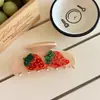 Nuevo Pasador de Acetato con Fresa Frutal Estilo Coreano con un Toque de Lujo, Adecuado para Peinados Recogidos, Pinza de Tiburón, Pinza Dulce para Niñas