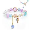 Pulsera de Cuentas de Vidrio Más Vendida Transfronteriza Taobao Fruta Unicornio Dibujos Animados Colgante de Aleación con Goteo de Aceite Regalo para Niños Femenino