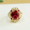 Anillo de Rubí Cultivado Aiyu Banda de Corindón Rojo Anillo Totalmente Diamantado para Mujer Venta al por Mayor de Fábrica y Dropshipping S4011801