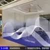 Pegatinas de Vidrio Esmerilado para Oficina con Líneas de Colores, Personalización de Logo de Empresa, Película de Protección de Privacidad para Puertas y Ventanas