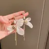 Brincos de Agulha Prata com Diamantes e Pérolas, Design de Borla em Flor, Brincos Estilosos e Luxuosos com um Toque de Alto Padrão