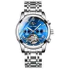 Reloj Mecánico para Hombre TEVISE/TEVISE Suizo Tourbillon Reloj Mecánico Totalmente Automático con Esfera Grande