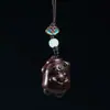 Pau-rosa Sândalo Sândalo Verde Urso Abraçando Esculpido Corrente para Celular Decoração de Mochila DIY Pingente