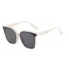 Gafas de Sol LO Cuadradas con Montura Grande para Mujer Sentido Avanzado Ins Para Conducir Protección UV Luz Fuerte Adelgazantes para Rostro Grande Hombres