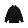 Suéter cárdigan con botones de cuello alto de color contrastante retro Cattee para hombre y mujer, chaqueta de punto holgada estilo perezoso Maillard de otoño