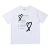 Camiseta casual unissex de manga curta com estampa digital dupla de algodão, versão americana de alta qualidade, para casais, modelo soltinho, da MM6 Margiela