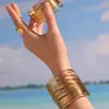 Anillo de Brazo Hueco Multicapa Omacado Pulsera Abierta Acero Inoxidable Estilo Europeo y Americano Personalizado Estilo Punk Genial Pulsera Venta al por Mayor