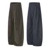 Pantalones Casuales Retro Americanos de Pierna Curva para Hombre Estilo Marca de Moda Silueta Holgada Diseño con Pliegues Caída Pierna Ancha Holgada Pantalones Largos