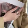 Anéis Fofos de Três Ursos para Mulheres, Estilo Coreano, Design Simples de Grade, Novos Anéis Abertos Ajustáveis, Empilháveis, Anéis Doces e Descolados para o Dedo Indicador, Modernos