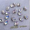 2024 nuevas joyas de arte de uñas de diamante de pelo terminadas súper brillantes luna creciente corazón torcido diamante hacha rectangular perla engastada a mano accesorios