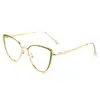 Gafas Fotocromáticas Antiluz Azul Estilo Ojo de Gato de Moda para Mujer, Metálicas Transfronterizas Europeas y Americanas Tendencia, Se Pueden Adaptar con Lentes Graduados o Lentes Neutros
