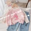 Meninas Sweet Raglan Sleeve T-shirt Moda Color-block Longo-manga comprida Top Meninas Primavera e Outono Nova Camisa Base Elegante de Algodão