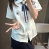Lan Zhong jk camisa feminina de manga curta verão bordado quente menina japonesa estilo faculdade camisa branca jk uniforme terno roupas de classe