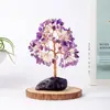 Runyang Jewelry Ornamento de Árvore de Cristal Natural Base de Pedra Bruta Ametista Amarela Árvore da Fortuna Decoração de Inauguração para Casa e Escritório