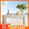Mesa de Café Ovalada de Cemento GRC Estilo Minimalista Oficina de Ventas Encimera Interior Taburete Ligero Casual Comercio Exterior Exportación