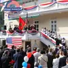 Conjunto de decoração de Dia da Independência da Amazon para o exterior transfronteiriço, banner de bandeira para pátio, decoração de dístico, atacado
