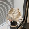 Bolsa de balde portátil plissada de alta qualidade feminina 2024 nova moda bolsa de ombro bolsa de ombro de geração de comércio exterior transfronteiriço