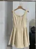 Vestido de Verão KEKEZOON 2026 Gola Quadrada Sem Mangas Linha A para Mulheres, Estilo Coreano Versátil Elegante Cor Sólida Vestido 7552