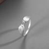 Anillo de garra de gatito japonés de plata S925 bajo el árbol baniano para mujer, lindo, personalidad, estudiante, plata lisa, anillo de comida, abertura ajustable