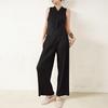 Traje de Moda Profesional con Temperamento de Diosa Primavera y Verano Nuevo Chaleco sin Mangas Pantalones de Pierna Ancha con Caída de Cintura Alta Conjunto de Dos Piezas