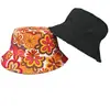 Sombrero de Pescador Estampado Transfronterizo, Reversible, Unisex, Sombrero Versátil con Protección Solar para Actividades al Aire Libre, Sombrero de Cubo Retro con Graffiti