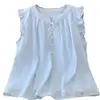 Top babydoll versátil de talla grande para mujer, estilo francés, con volantes y mangas acampanadas, nuevo para el verano 2026, corte holgado, adelgazante