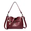 Bolso de Hombro de Cuero Suave Transfronterizo para Mujer 2026 Nuevo Versátil Bolso para Mamá de Mediana Edad con Múltiples Compartimentos y Gran Capacidad Bolso de Hombro Cruzado