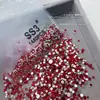 Joias de Diamante Redondas Vermelhas Chinesas com Fundo Plano para Nail Art Brilhantes de Vidro de Cristal Diamante DIY Acessórios de Unha Vestíveis Atacado