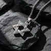 Collar con colgante de acero de titanio con estrella de seis puntas tridimensional, estilo retro desgastado, accesorios personalizados para hombre SP603, suministro europeo y americano