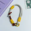 Nova Alça de Pulso Huayang com Fivela de Metal, Cordão Anti-Perda para Celular, Alça Dupla com Fivela para Garrafa de Água, Nó Tecido à Mão