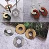 Pendientes geométricos de oblea con corte abierto pendientes colgantes pieza colgante material para hacer DIY color duradero accesorios de galvanoplastia