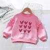 Nuevos Tops Lindo para Niñas Otoño e Invierno 2026 Suéter Versátil con Estampado de Corazón para Niñas Pequeñas Transfronterizo