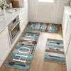 Tapetes de piso para cozinha estilo americano para envio internacional, absorventes, resistentes à sujeira, fáceis de manter, tapetes de pé em formato de tira longa, conjunto de tapetes para porta de entrada