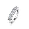 Anel de Moissanita feminino Anel de Prata S925 Anel de Princesa com Cinco Estrelas Anel de Coroa Joias de Comércio Exterior