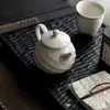 Mi Yan Tetera de Estilo Japonés con Esmalte de Ceniza de Planta y Madera Vintage Tetera Individual Pequeña para Hogar Hecha a Mano Cerámica con Filtro Creativa