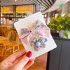 Bonito Fresco Floral Bow Hairpin ins Girl Mori Style Flower Side Clip Tecido Infantil Franja Hairpin