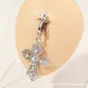 Piercing de umbigo de borboleta transfronteiriço estilo europeu e americano anel de umbigo de borboleta anel de umbigo de borboleta sem furo zircônia joia de perfuração em forma de cobra