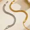 Cadena Trenzada de Cuerda Retorcida Estilo Europeo y Americano Transfronteriza Chapado al Vacío en Oro Acero Inoxidable Pulsera de Cadena Trenzada Joyería al por Mayor
