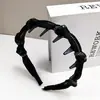 Faixa de Cabeça Pequena na Cintura Retro de Alta Qualidade, Prendedor de Cabelo Elegante Preto Simples e Versátil com Nó para Lavar o Rosto, Faixa de Dentes para Sair