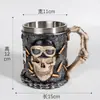 Suministro Transfronterizo Creativo Vikingo V8V6 Taza de Cerveza Vikinga Taza de Acero Inoxidable Resina Barril de Roble Taza de Agua