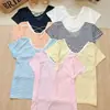 Camiseta Listrada de Manga Curta Estilo Coreano para Mulheres, Coleção de Verão, Gola Redonda, Solta, Casual, Moderna, Reversível, Vazada, Costas Abertas, Top Leve