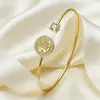 Pulsera popular transfronteriza europea y americana para mujer, diseño geométrico de árbol de la vida con incrustación de circonita, brazalete abierto, joyería de nicho